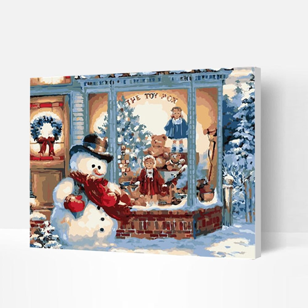 Paint by Numbers Kit - Winter Snowman, Creative Gifts 2021-BlingPainting-Customized Products Make Great Gifts
