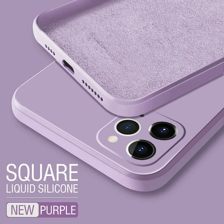 Luxury Original Square Liquid Silicone Phone Case For iPhone 12 11 XR