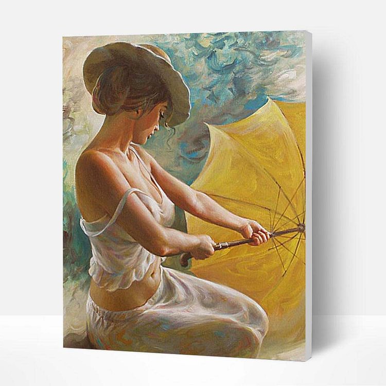Paint by Numbers Kit -  Woman with Umbrella-BlingPainting-Customized Products Make Great Gifts