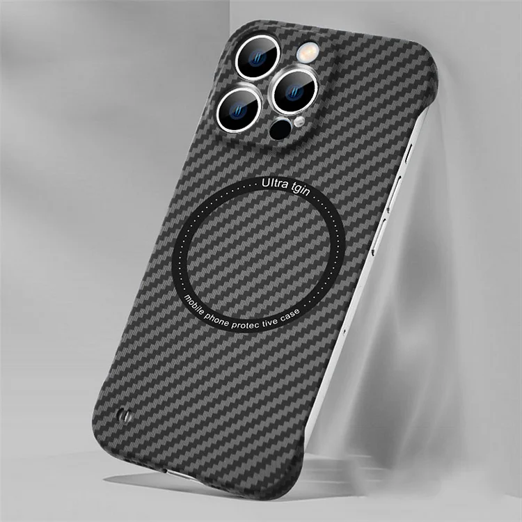 Carbon Fiber Texture Frameless Magsafe Case For iPhone  Caseepro - High Quality Phone Cases & Covers