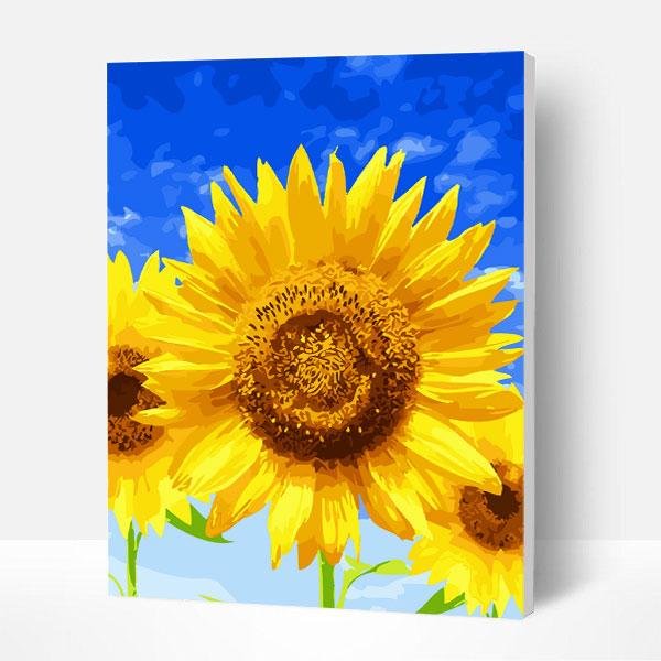Paint by Number Kit   --  Sunflower under the blue sky-BlingPainting-Customized Products Make Great Gifts
