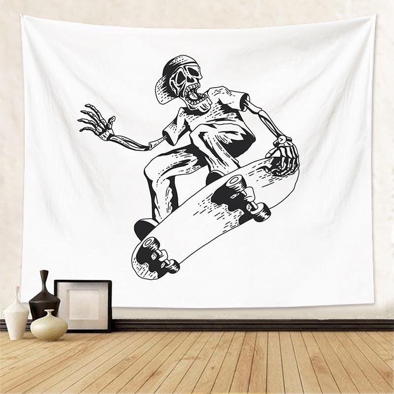 Playing Skateboard Tapestry Wall Hanging-BlingPainting-Customized Products Make Great Gifts