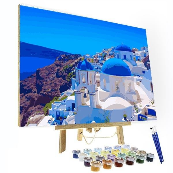 Paint by Numbers Kit -  Aegean Landscape-BlingPainting-Customized Products Make Great Gifts