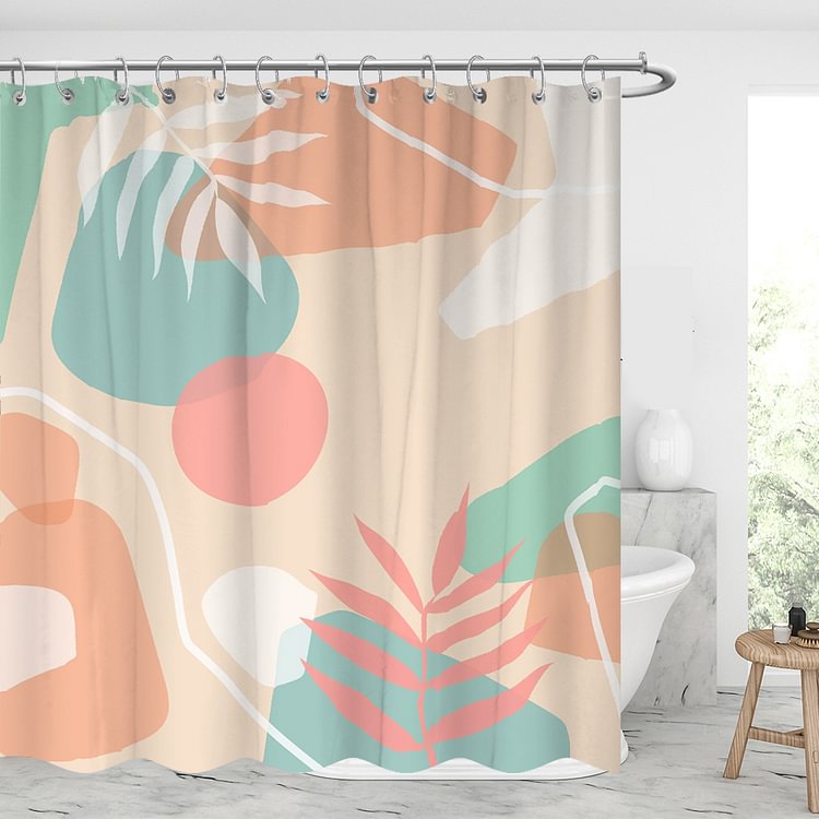 Abstract Pattern Waterproof Shower Curtains With 12 Hooks-BlingPainting-Customized Products Make Great Gifts