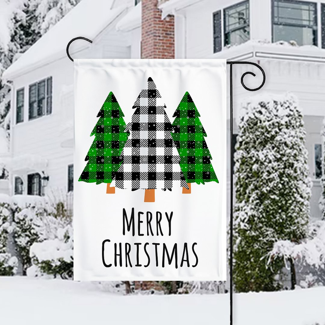 Christmas Tree Garden Flag/House Flags Double-Sided Burlap for Garden Home Decor - Best Decor-BlingPainting-Customized Products Make Great Gifts