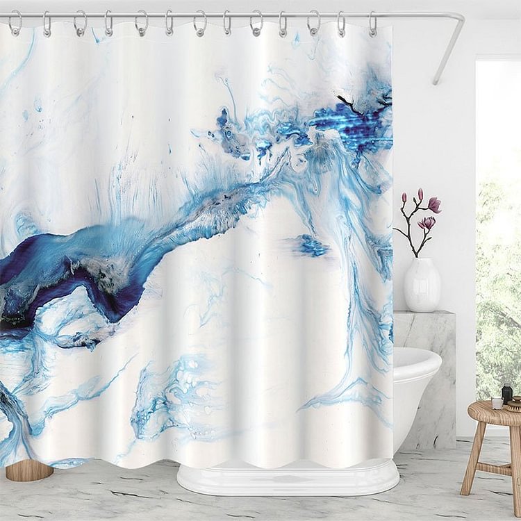 Blue Marble Shower Curtains-BlingPainting-Customized Products Make Great Gifts