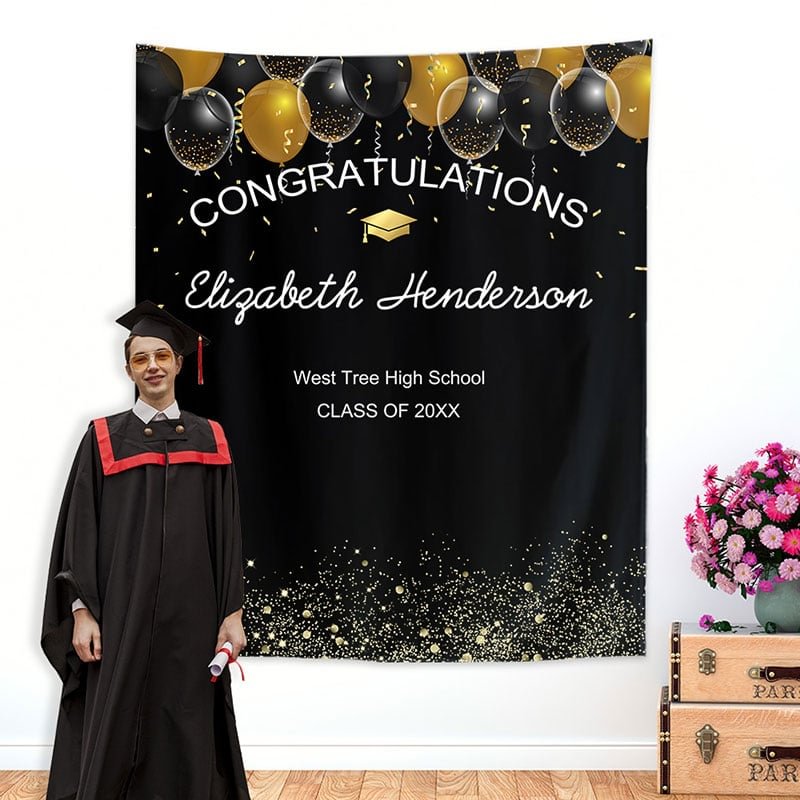 Personalized Graduation Party Photo Backdrop-BlingPainting-Customized Products Make Great Gifts