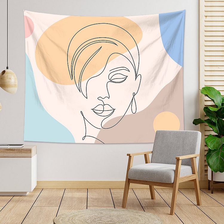 Abstract Line Art E Tapestry Wall Hanging-BlingPainting-Customized Products Make Great Gifts