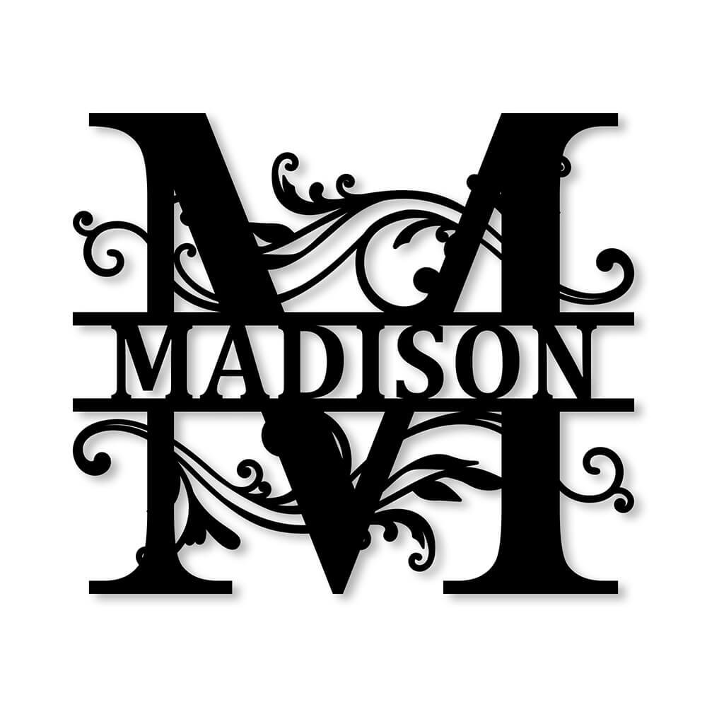 Customizable Monogram Split Letter Name Metal Sign - Best Gifts for Her/Him-BlingPainting-Customized Products Make Great Gifts
