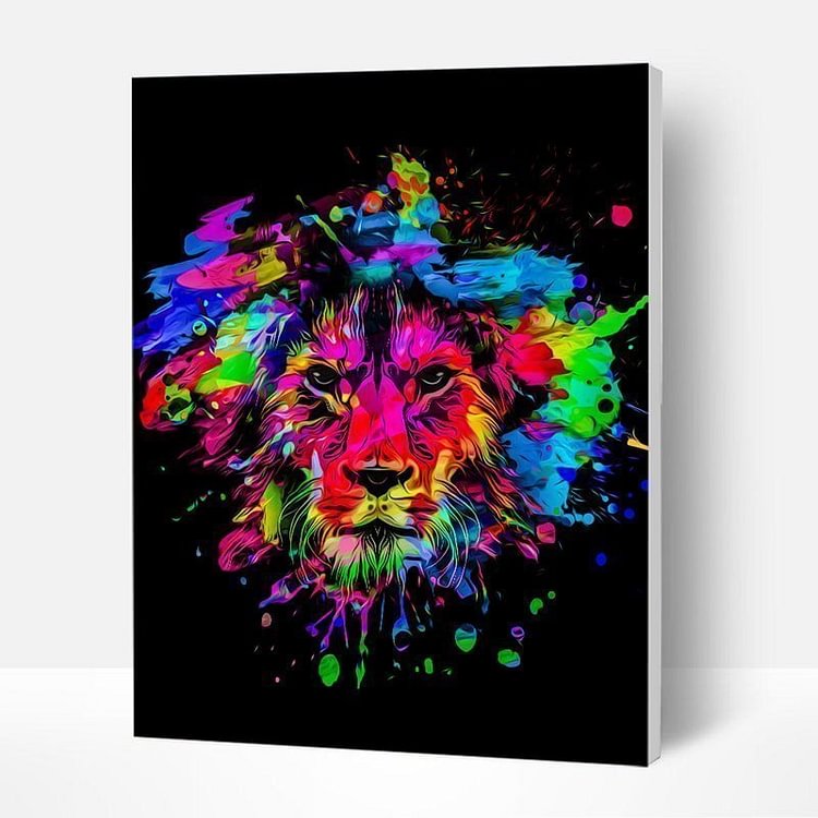 Paint by Numbers Kit - Colorful Abstract Lion-BlingPainting-Customized Products Make Great Gifts