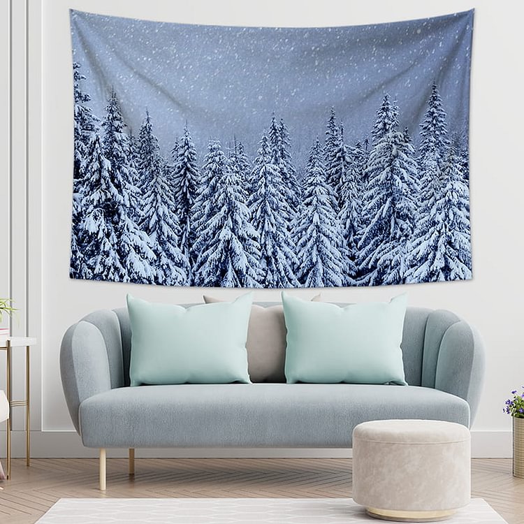 Beautiful Snow Forest Tapestry Wall Hanging-BlingPainting-Customized Products Make Great Gifts