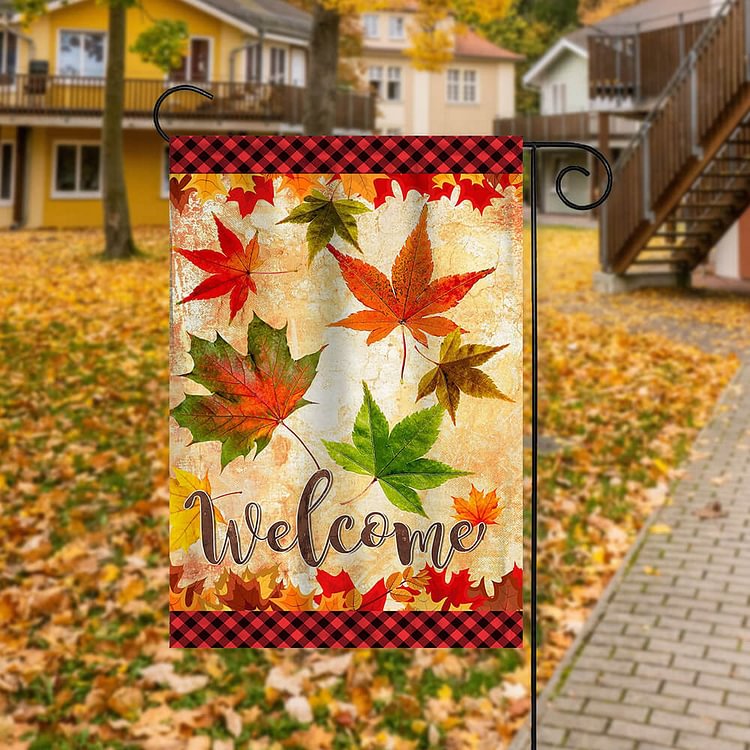Thanksgiving Maple Leaves Decor Garden House Double Sided Flag -BlingPainting-Customized Products Make Great Gifts