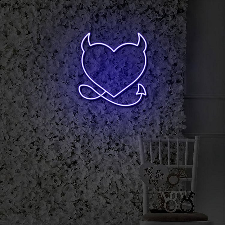Devil Heart Neon Sign-BlingPainting-Customized Products Make Great Gifts