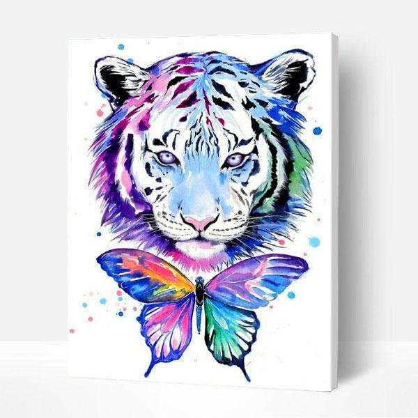 Paint by Numbers Kit - Tiger and Butterfly-BlingPainting-Customized Products Make Great Gifts