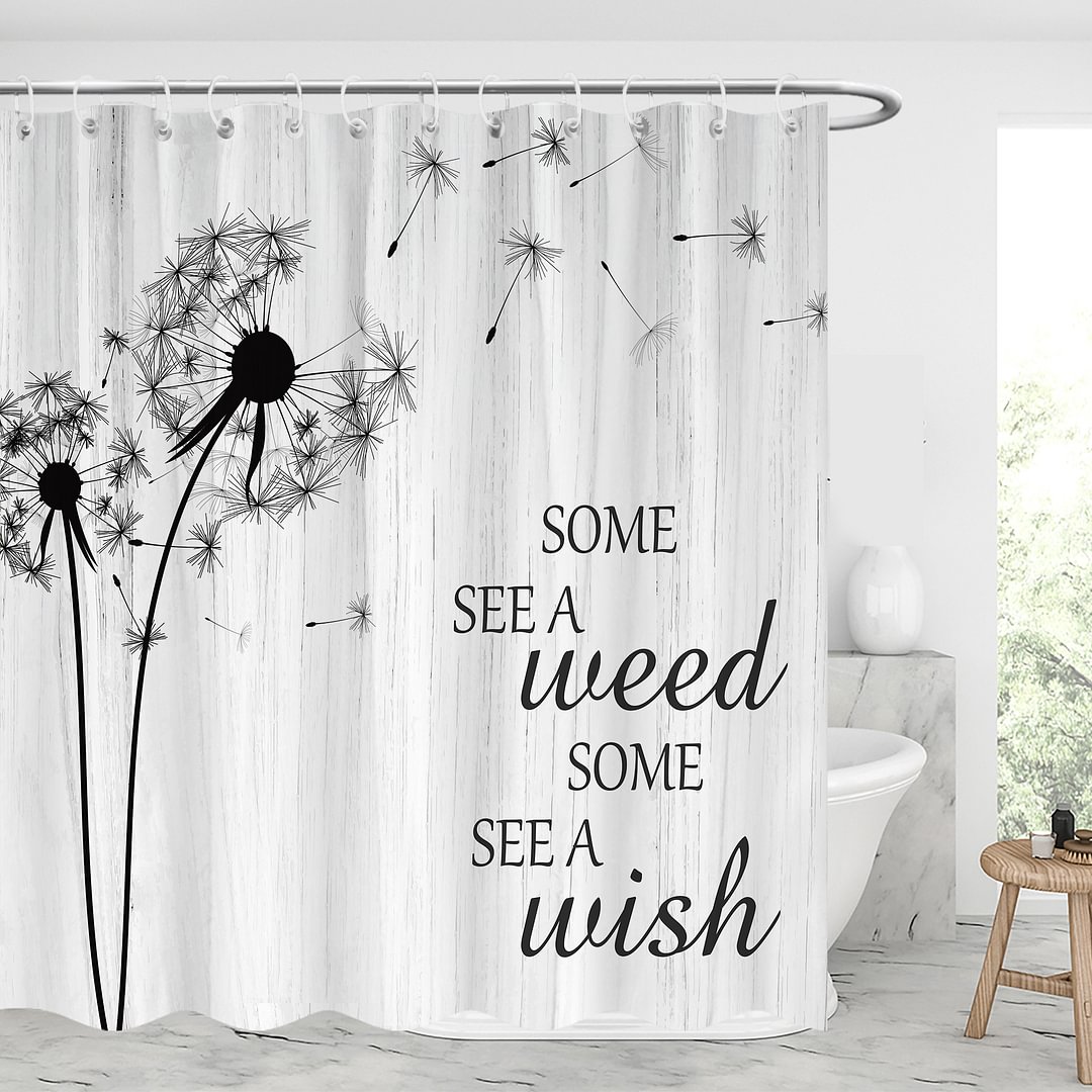Dandelion Series Waterproof Shower Curtains With 12 Hooks-BlingPainting-Customized Products Make Great Gifts