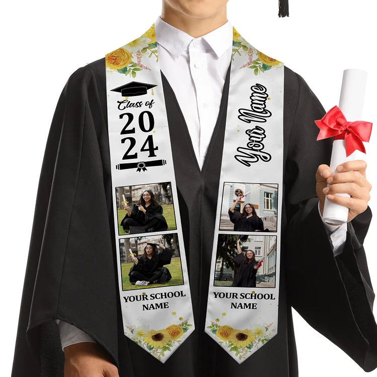 Custom College Graduation Stole, Tailored with High School Memories-BlingPainting-Customized Products Make Great Gifts