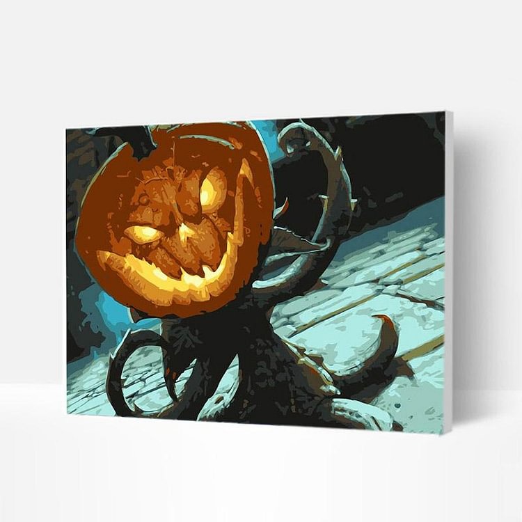 Paint by Numbers Kit - Halloween evil pumpkin-BlingPainting-Customized Products Make Great Gifts