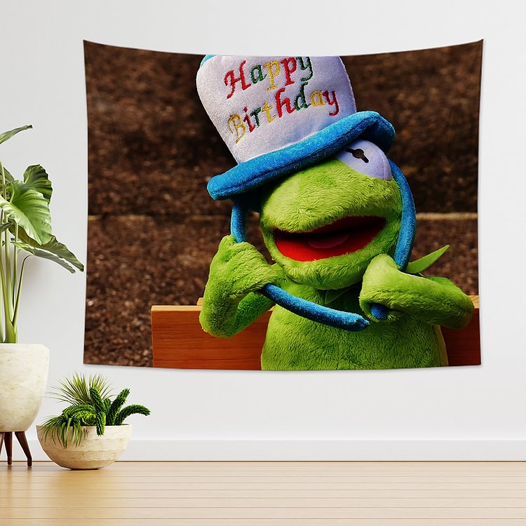 Happy Birthday Kermit Frog Wall Hanging-BlingPainting-Customized Products Make Great Gifts