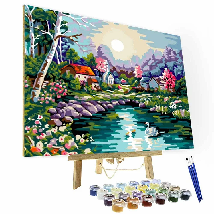 Paint by Numbers Kit  --Swan Lake-BlingPainting-Customized Products Make Great Gifts