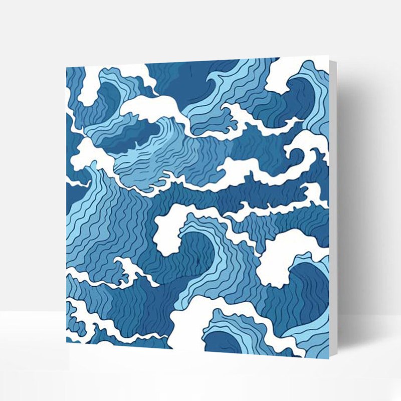 Incredible Speedy Easy Paint by Numbers Kit for Kids & Beginners - The Great Wave, wooden Framed-BlingPainting-Customized Products Make Great Gifts