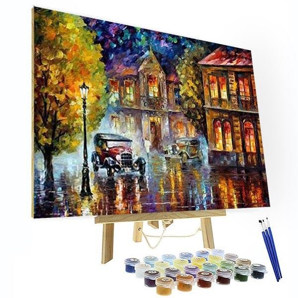 Paint by Numbers Kit -  Driving In The Rain-BlingPainting-Customized Products Make Great Gifts