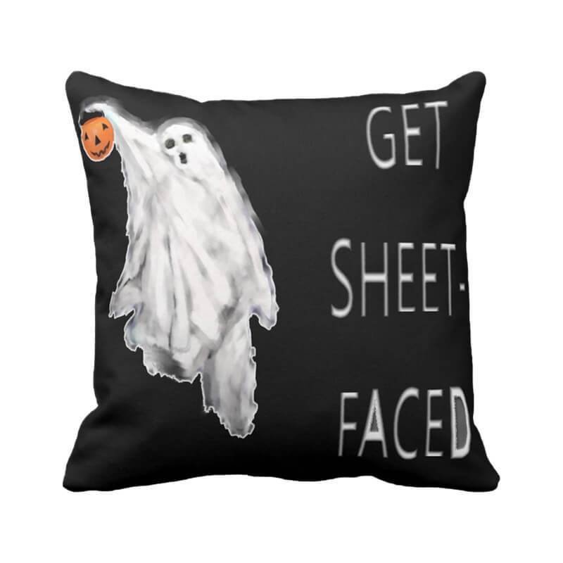 Halloween Decor Linen Ghost Throw Pillow E-BlingPainting-Customized Products Make Great Gifts