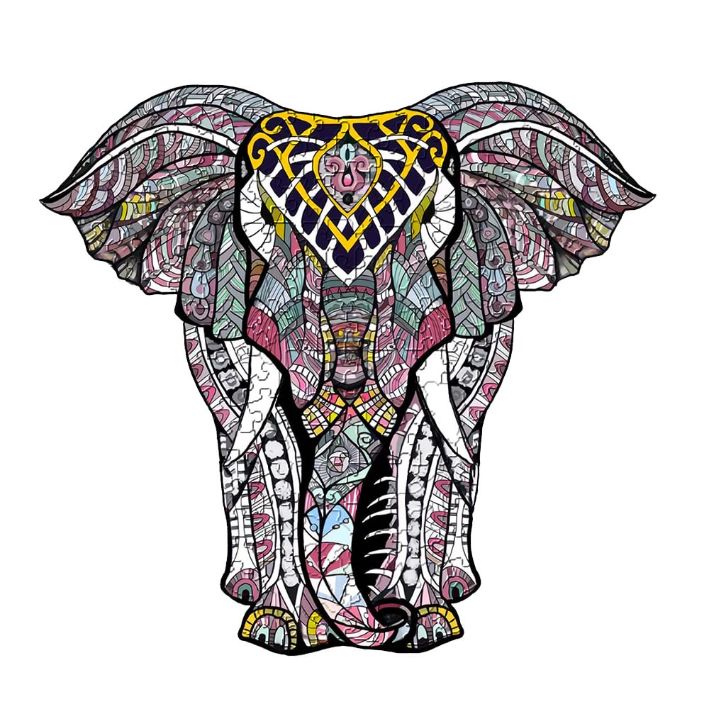 Elephant Shape Wooden Irregular Jigsaw Puzzles for Kids & Adults - Best Gifts-BlingPainting-Customized Products Make Great Gifts