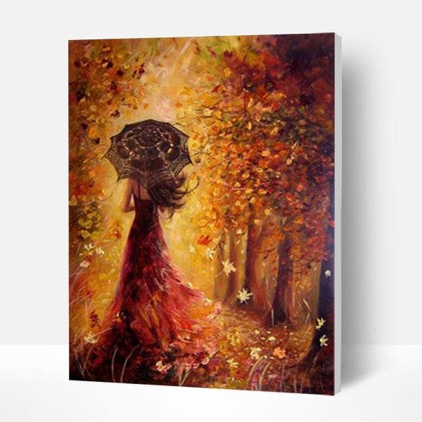 Paint by Numbers Kit - Lady In Autumn-BlingPainting-Customized Products Make Great Gifts