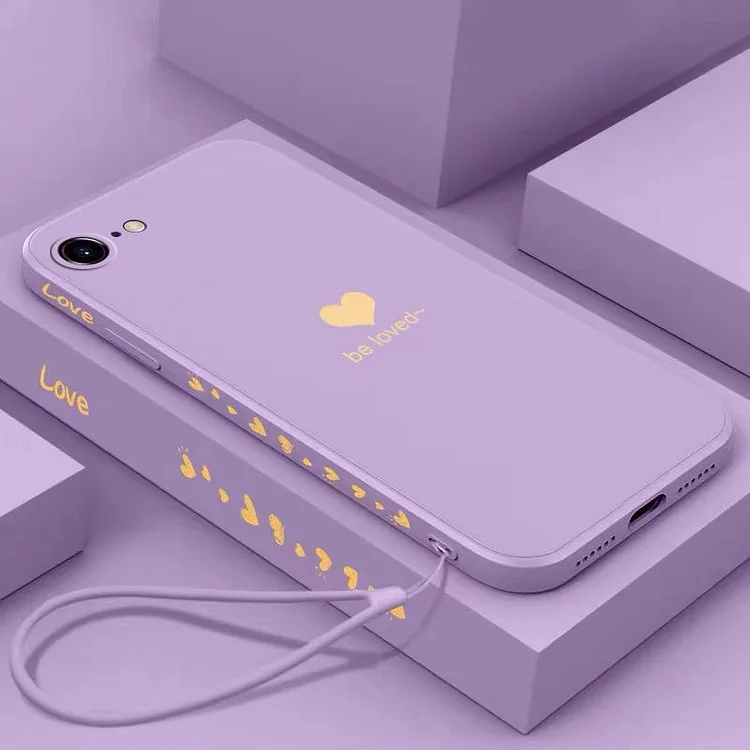 Heart Liquid Silicone Square Soft Phone Case For iPhone  Caseepro - High Quality Phone Cases & Covers