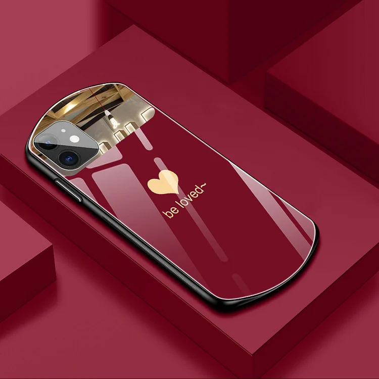 Luxury Cute Oval Heart-Shaped Tempered Glass Phone Case For iPhone  Caseepro - High Quality Phone Cases & Covers