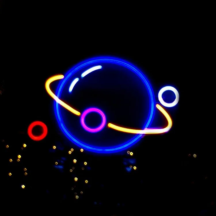 Colorful Planet Neon Sign-BlingPainting-Customized Products Make Great Gifts