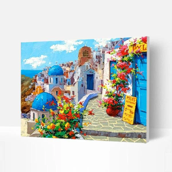 Paint by Numbers Kit - Spring in Santorini-BlingPainting-Customized Products Make Great Gifts