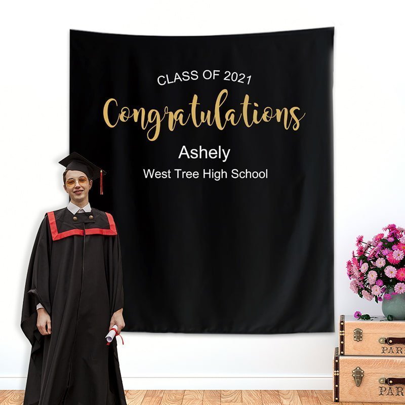 Custom Class of 2021 Graduation Backdrop Decoration-BlingPainting-Customized Products Make Great Gifts