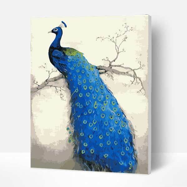 Paint by Numbers Kit - Blue peacock-BlingPainting-Customized Products Make Great Gifts