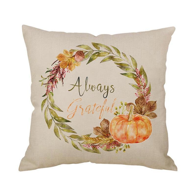 Thanksgiving Decor Wreath Throw Pillow E-BlingPainting-Customized Products Make Great Gifts