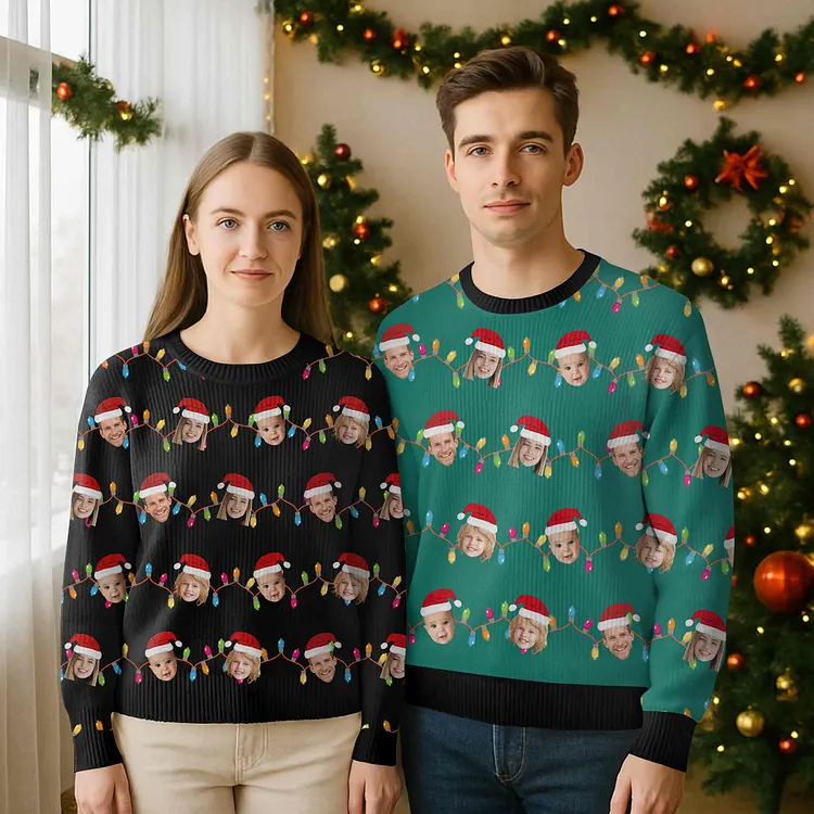 Custom Ugly Christmas Sweatshirt &ndash; Personalized Photo Unisex Holiday Sweater