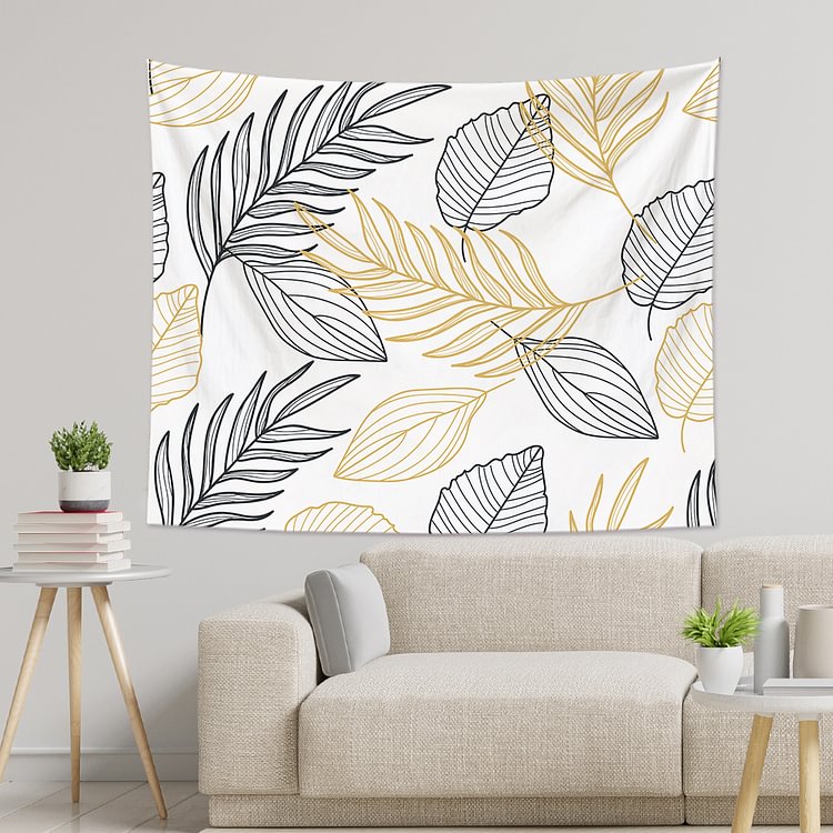 Luxury Black Gold Leaf Tapestry Wall Hanging-BlingPainting-Customized Products Make Great Gifts