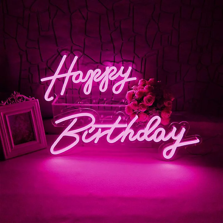 Happy Birthday Neon Sign-BlingPainting-Customized Products Make Great Gifts