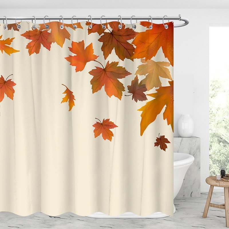 Autumn Falling Maple Leaf Shower Curtains-BlingPainting-Customized Products Make Great Gifts