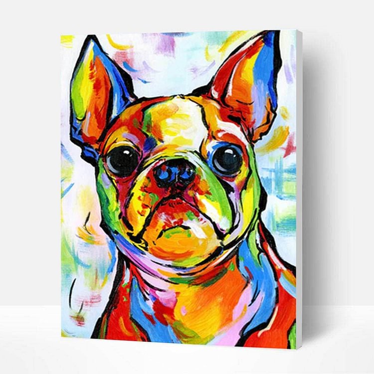 Paint by Numbers Kit - Colorful Bulldog-BlingPainting-Customized Products Make Great Gifts