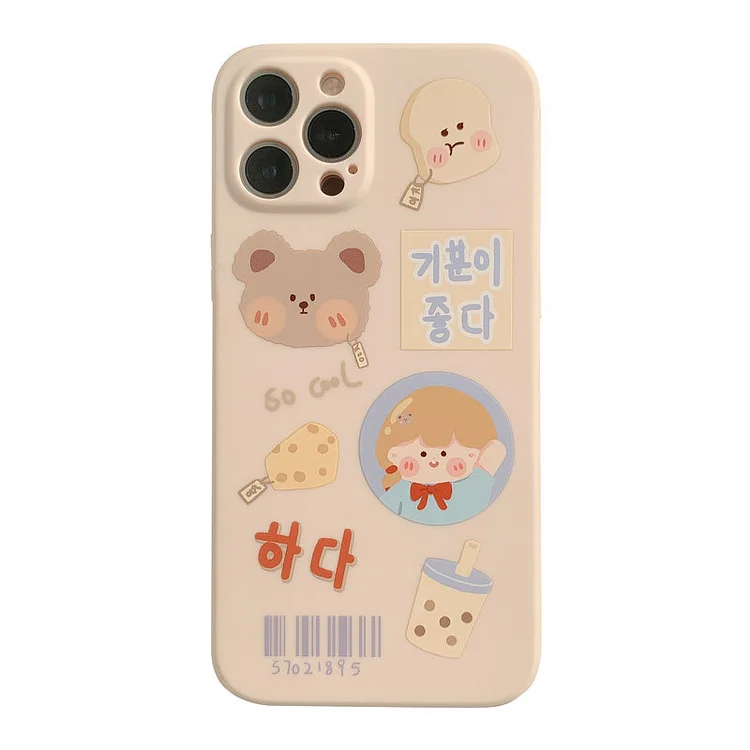Ins Cute Bear Cartoon Phone Case For iPhone