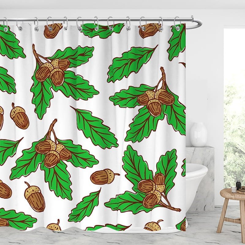 Olive Branch With Pine Cones Shower Curtains-BlingPainting-Customized Products Make Great Gifts
