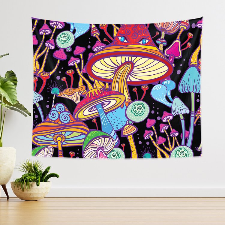 Psychedelic Mushroom Fantasy Plant Tapestry Wall Hanging Living Room Bedroom Decor Type A-BlingPainting-Customized Products Make Great Gifts