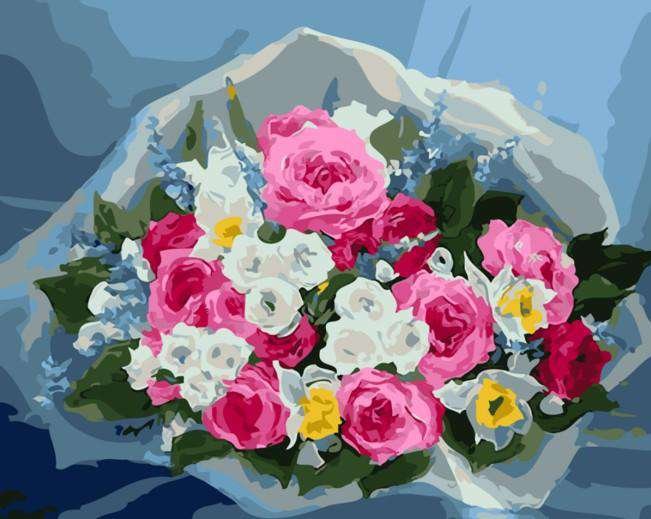 Paint by Number Kit   -- Give you a bunch of flowers-BlingPainting-Customized Products Make Great Gifts