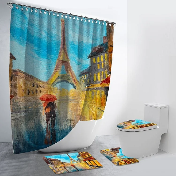 Eiffel Tower 4Pcs Bathroom Set-BlingPainting-Customized Products Make Great Gifts