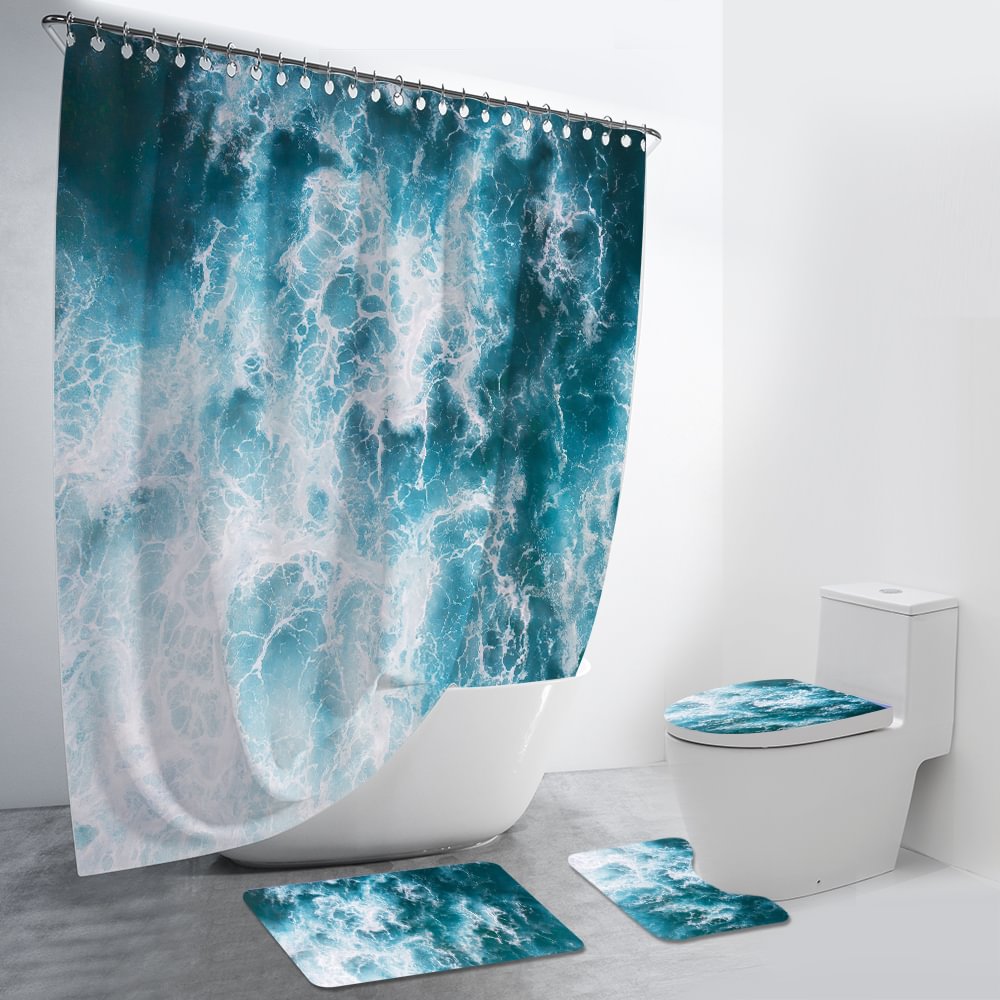 Waves on the Beach 4Pcs Bathroom Set-BlingPainting-Customized Products Make Great Gifts