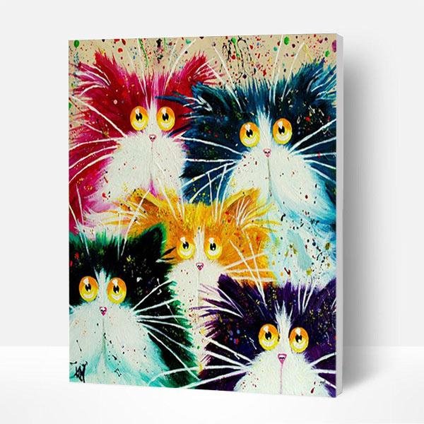 Paint by Numbers Kit - Five Kitties-BlingPainting-Customized Products Make Great Gifts
