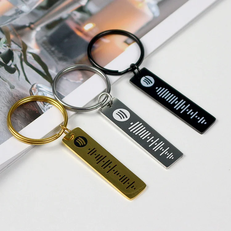 Best Custom Gifts, Personalized Spotify Code Keychain for Lovers, Friends-BlingPainting-Customized Products Make Great Gifts