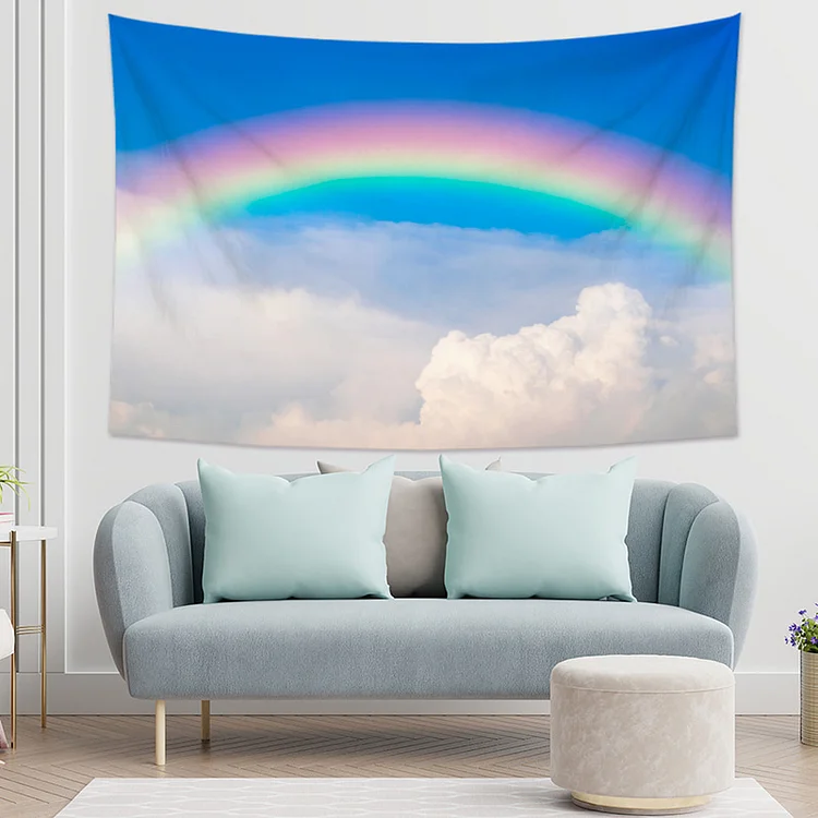 Blue Sky Rainbow Clouds Tapestry Wall Hanging-BlingPainting-Customized Products Make Great Gifts