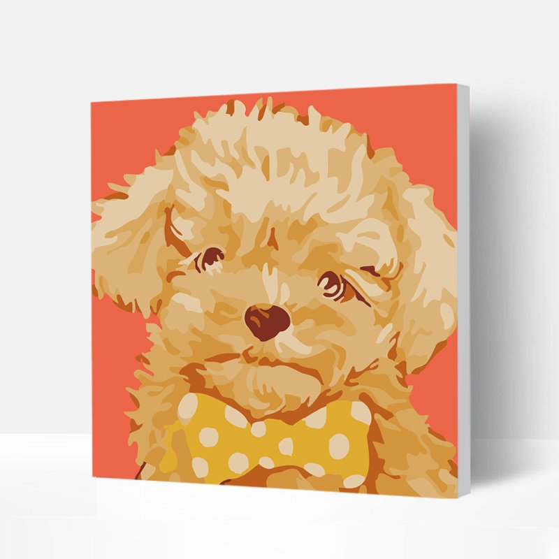 Eco-friendly Non-toxic Painting Wall Art with Painting Kits For Kids and Families - Velvet Dog, Wooden Framed,8*8 IN-BlingPainting-Customized Products Make Great Gifts